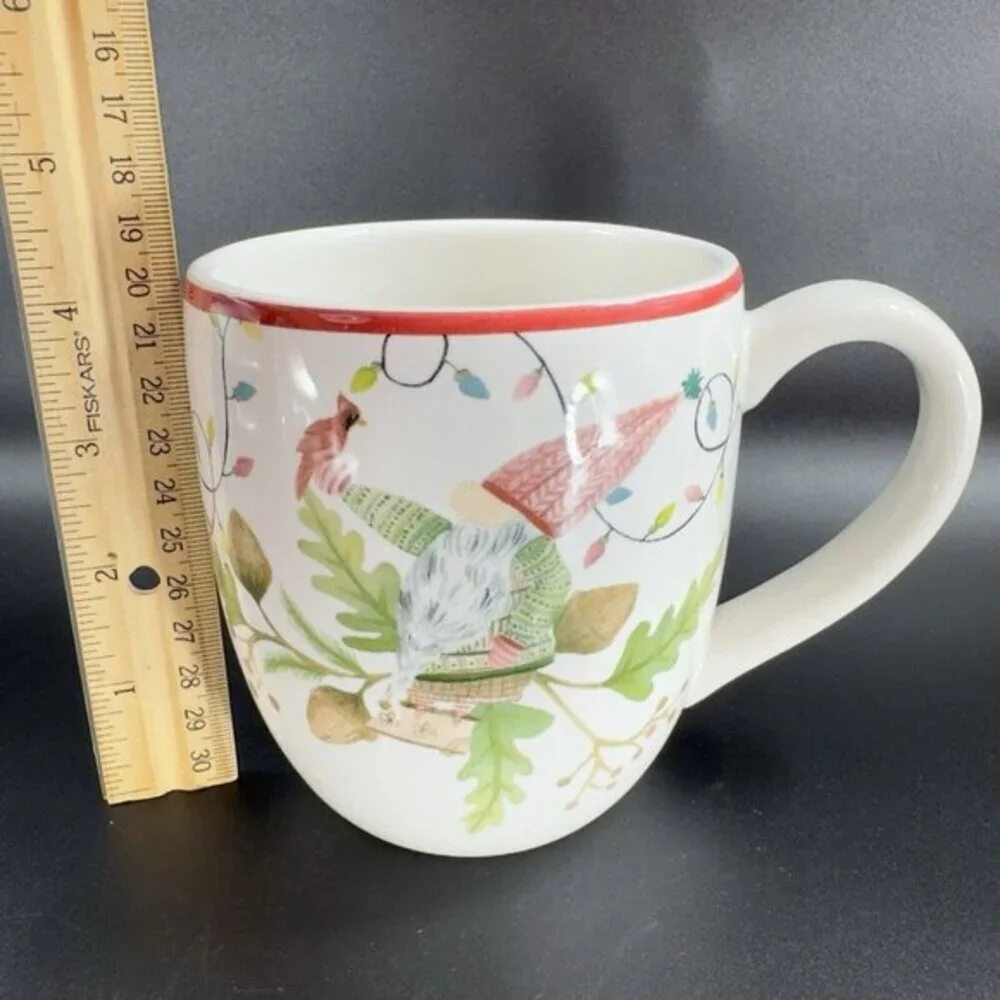 Pottery Barn FOREST GNOME MUG Holiday Christmas 22oz Coffee Mug Ceramic‎